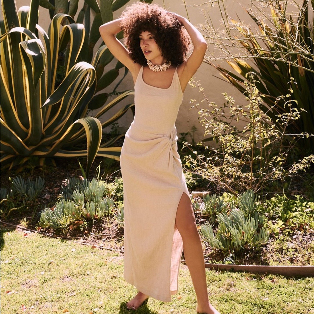 Free People Women’s Allure Maxi Dress in “Stone Cold”